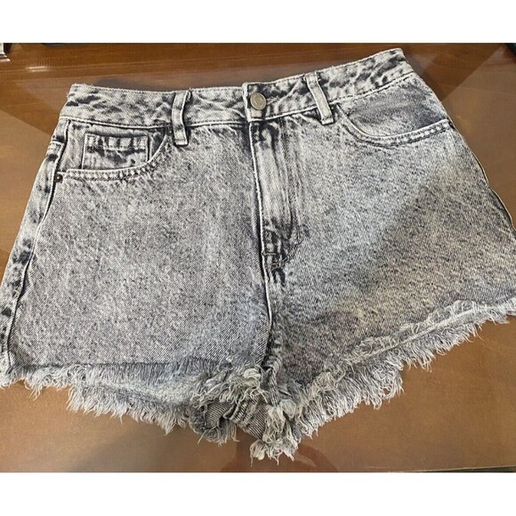 PacSun High Rise Festival Denim Shorts Black acid Wash PAC Sun Size 25 - Picture 1 of 9